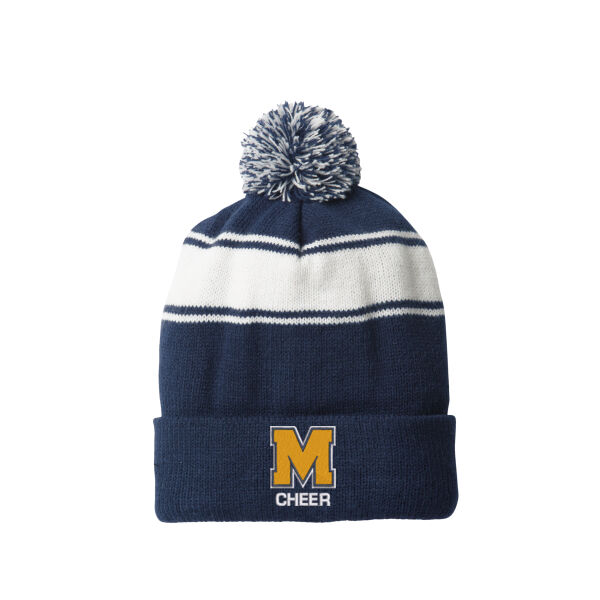 Sport-Tek® Stripe Pom Pom Beanie Thumbnail